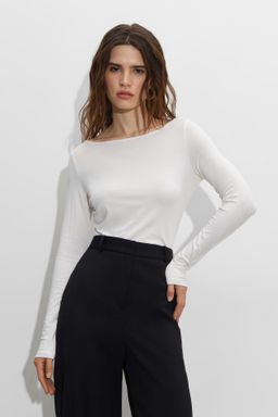 Лонгслив из трикотажа с вырезом лодочка - Mollis фото 4