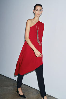 ZW COLLECTION ASYMMETRIC LONG DRESS - Zara фото 3