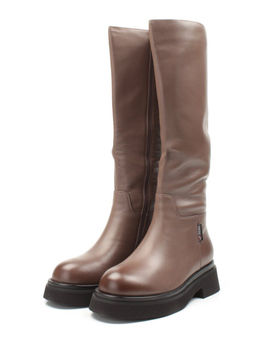 02-FG678-2BM BROWN Сапоги зимние женские (натуральная кожа, натуральный мех (еврозима))