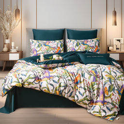 Комплект постельного белья Сатин Премиум на резинке CPAR020 180*200*30;160*200*30;140*200*30 Евро 4 Наволочки