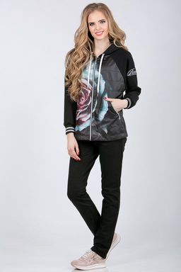 Толстовка из футера  комбинированного с плащевкой - А+б коллекция фото 5