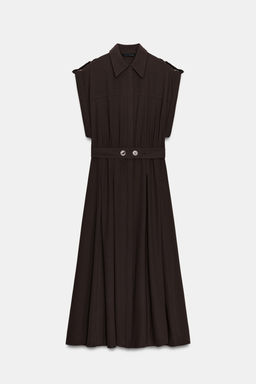 MIDI DRESS WITH BELT - Zara фото 16