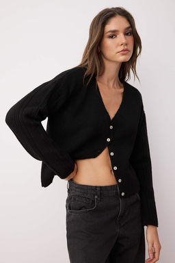 Ekru Yumusak Dokulu Kol Isleme Detayl? Genis Kal?p Triko H?rka TWOAW26HI00120