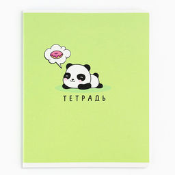 Цена за 3 шт. Тетрадь в клетку, 48 л., А5, на скрепке, блок №1 Панды МИКС - Artfox study фото 7