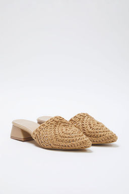 Trendyol Shoes Camel Orgu Kad?n Mule K?sa Blok Topuklu Terlik TAKSS25TO00060 - Trendyolmilla фото 6