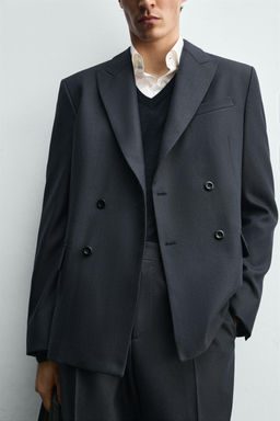 DOUBLE-BREASTED TEXTURED SUIT BLAZER - Zara фото 6