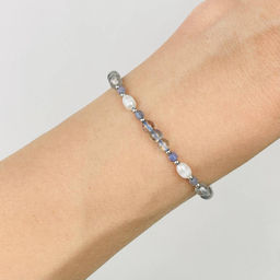 Браслет из Лабрадора, Танзанита и Жемчуга