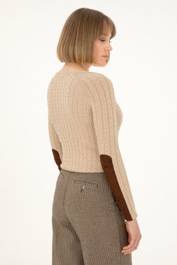 Женский базовый свитер с круглым вырезом песочного меланжа Неожиданная скидка в корзине - U.s. polo assn фото 5