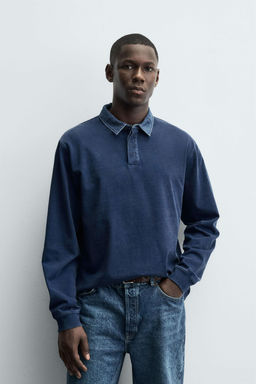 CONTRAST COLLAR POLO SWEATSHIRT - Zara фото 2