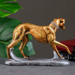 Фигура "Борзая" бронза с серебром,  25х17см