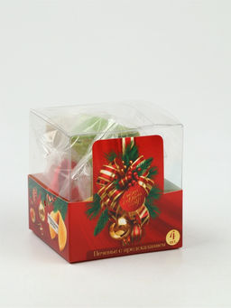 Печенье с предсказанием цветное в PVC-коробке С новым годом, 4 шт.