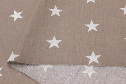 Бязь Звездочки на бежево-кофейном, СОРТ2, ш.1.5м, хлопок-100%, 110гр/м.кв - Купава фото 2