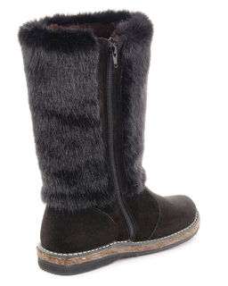 Унты женские на войлочной подошве.Черн., Замша. Черная "норка". Молния