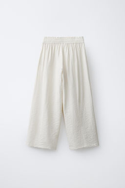PANTAL?N WIDE LEG EFECTO ARRUGADO / Beige claro - Zara фото 2