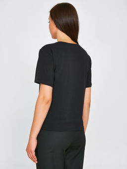 Чёрная футболка с принтом - Marchello marchellini фото 4