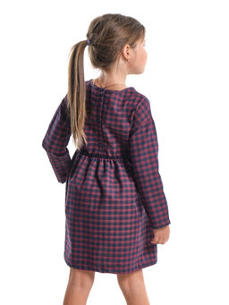 Платье для девочки нарядное детское праздничное в клетку UD 6820 син/крас клетка - Mini maxi фото 2