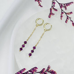 Серьги на цепочке из Флюорита