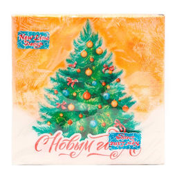 Цена за 3 шт. Салфетки бумажные «Новогодняя Ёлочка» 3 слоя, 33×33 см, 20 шт.