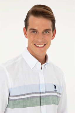 U. S. Polo Assn / Мужская зеленая рубашка с длинным рукавом - U.s. polo assn фото 2