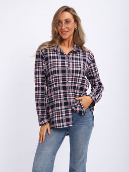 М380 Рубашка с длинным рукавом (темно-синий)