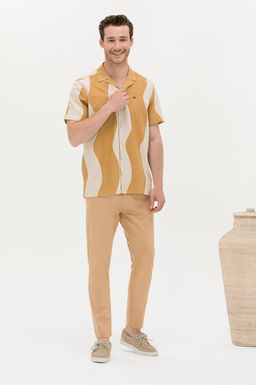Erkek Carrot Fit Camel Kanvas Pantolon