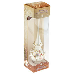 Елочная игрушка верхушка стеклянная Княжеская, ручная художественная роспись, подарочная упаковка (Россия) - Домашняя мода фото 4