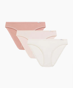 ATLANTIC 3CLP-001 Трусы бикини Bikini - набор 3 шт. темный экрю + бежевый + пудровый