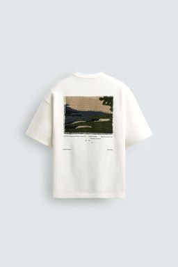 CAMISETA PARCHE TEXTURA COMBINADA / Blanco