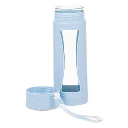 Бутылка для воды, 380 мл, стеклянная, голубая