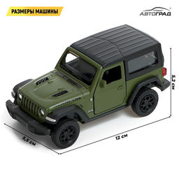 Машина металлическая JEEP WRANGLER, 1:32, инерция, цвет матовый зелёный - Автоград фото 2