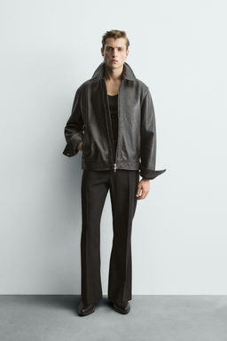 VINTAGE-EFFECT WASHED LEATHER JACKET LIMITED EDITION