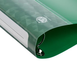 Папка на 4 кольцах А4 Calligrata, 40 мм, 700 мкм, пластик, внутренний карман, карман на корешок, зеленая  фото 3