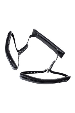 Стропа фиксирующая Anonymo, PU кожа, черная, 145 см - Toyfa фото 4