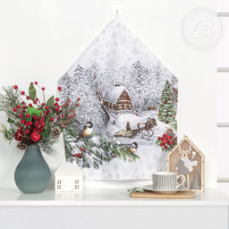 Полотенце кухонное из рогожки "Студеная пора" 50х70/1 шт. - 50*70 Полотенца из рогожки