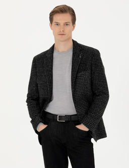 Спортивная куртка узкого кроя из смесовой шерсти антрацитового цвета - Cacharel фото 4