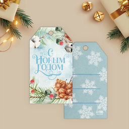 Цена за 20 шт. Открытка-шильдик на подарок С Новым годом!, МИКС