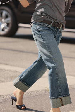 JEANS TRF RECTOS FOLD UP TIRO MEDIO / Azul - Zara фото 3