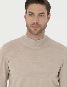 Ta_ Slim Fit Yar_m Bal_k__ Yaka Y_n Kar___ml_ Basic Triko Kazak - Pierre cardin фото 2
