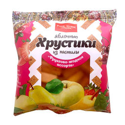 Хрустики яблочные из пастилы "Фруктово-ягодное ассорти" (без сахара) 70г