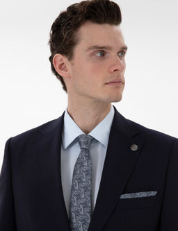 Lacivert Slim Fit Y_n Tak_m Elbise