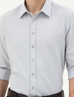 Gri Slim Fit Uzun Kollu G_mlek