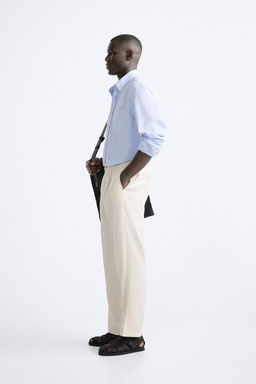 PLEATED COTTON - LINEN TROUSERS - Zara фото 4
