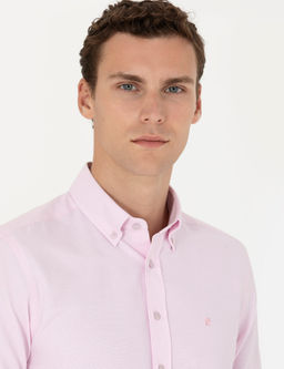 Pembe Slim Fit Uzun Kollu G_mlek