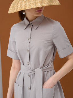 Платье хлопок OD-791-2 серый OD-791-2