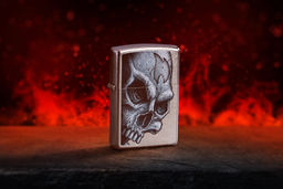 Зажигалка ZIPPO Череп и пламя | Skull and Flame 46587  фото 7