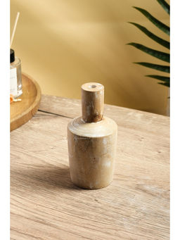 Ваза для сухоцветов «Соренто», 8×8×15 см, дерево джати, бежевая