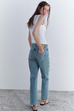 JEANS Z1975 STRAIGHT HIGH-WAIST CROSSOVER WAIST - Zara фото 8
