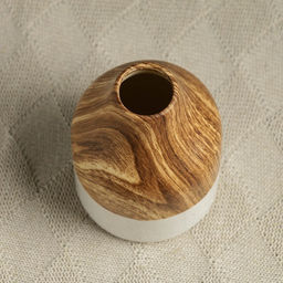 Ваза для цветов Теа, 15×10 см, керамика, белая, коричневая