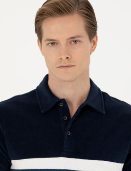 Lacivert Slim Fit Polo Yaka T-shirt