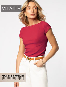 Футболка из трикотажа в широкий рубчик